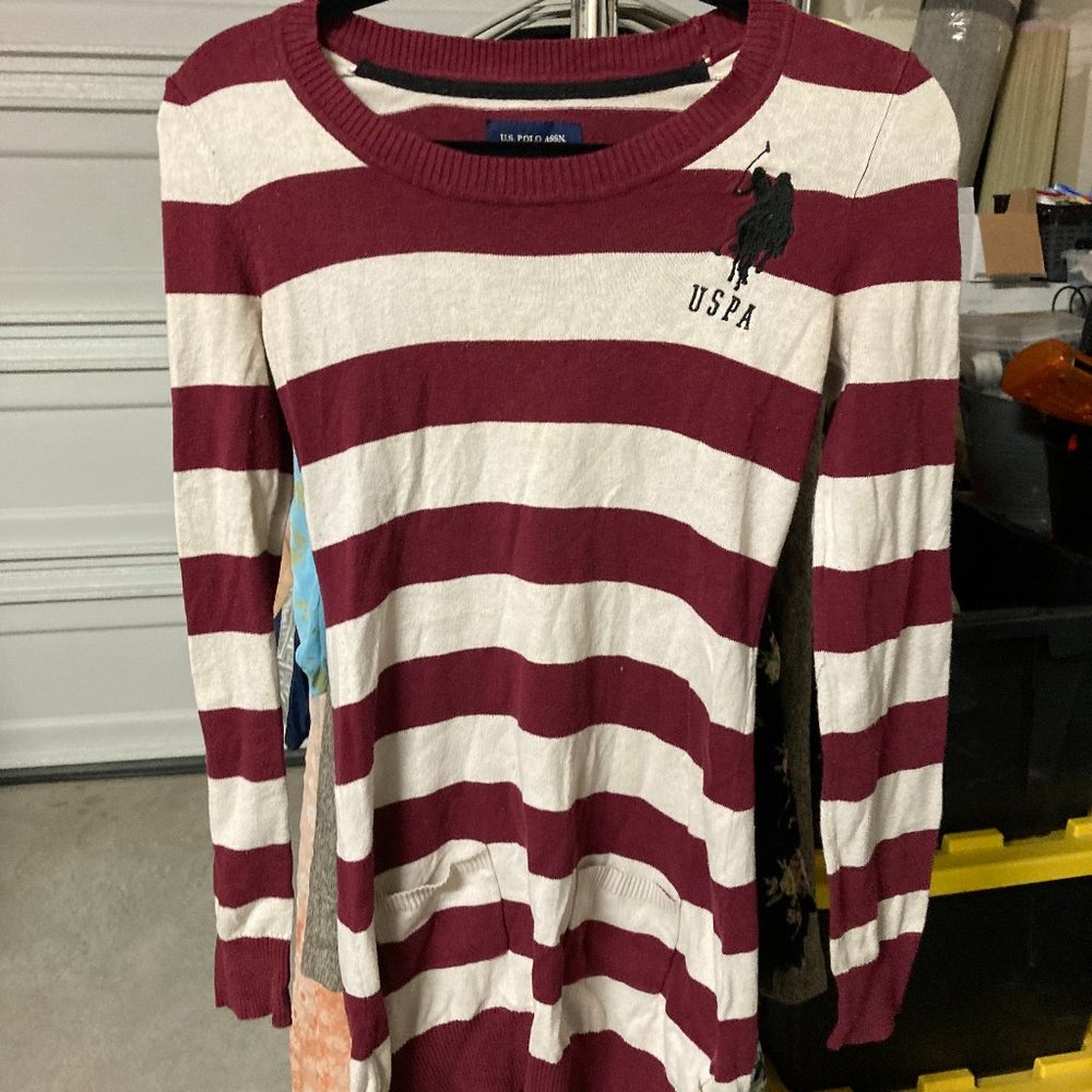 U.S. Polo Assn. Striped Long Sleeve Sweater - Size S